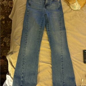 7 For All Mankind Blue Flare-Leg Jeans